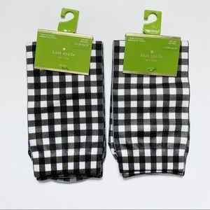 NWT kate spade b&w checkered crew socks (set of 2)